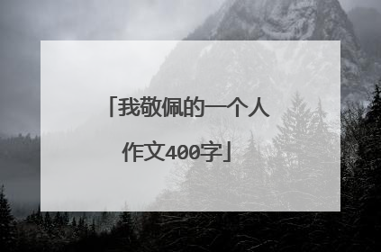 我敬佩的一个人作文400字