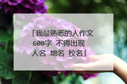 我最熟悉的人作文600字 不得出现人名 地名 校名