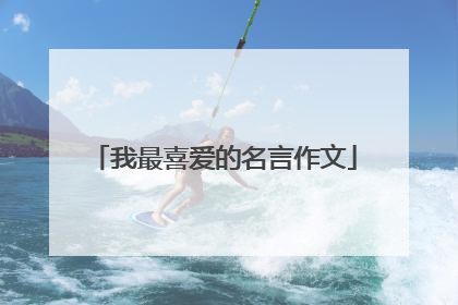 我最喜爱的名言作文