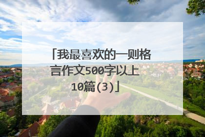 我最喜欢的一则格言作文500字以上10篇(3)