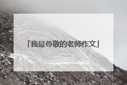 我最尊敬的老师作文