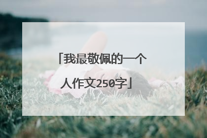 我最敬佩的一个人作文250字