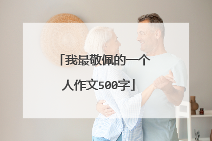 我最敬佩的一个人作文500字