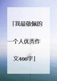 我最敬佩的一个人优秀作文400字