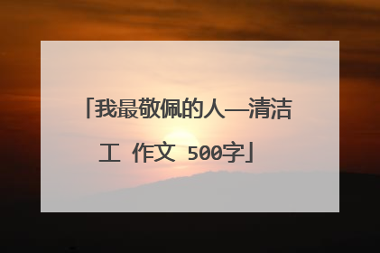 我最敬佩的人——清洁工 作文 500字