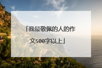 我最敬佩的人的作文500字以上