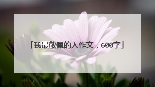 我最敬佩的人作文，600字