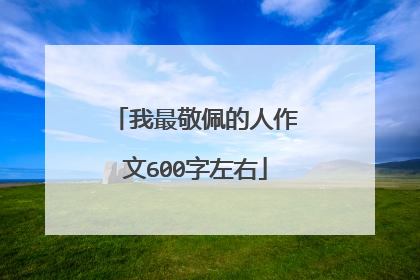 我最敬佩的人作文600字左右