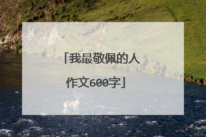 我最敬佩的人作文600字