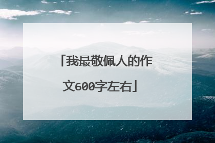 我最敬佩人的作文600字左右