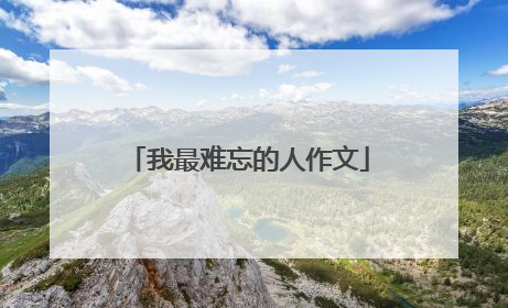 我最难忘的人作文