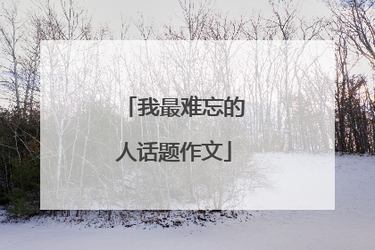 我最难忘的人话题作文