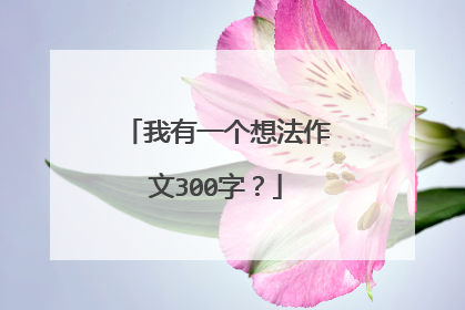 我有一个想法作文300字？