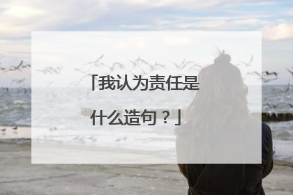 我认为责任是什么造句？