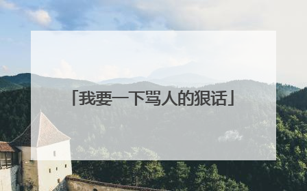 我要一下骂人的狠话