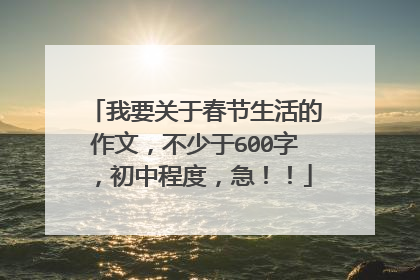 我要关于春节生活的作文，不少于600字，初中程度，急！！