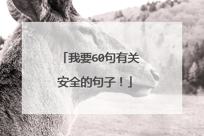 我要60句有关安全的句子！