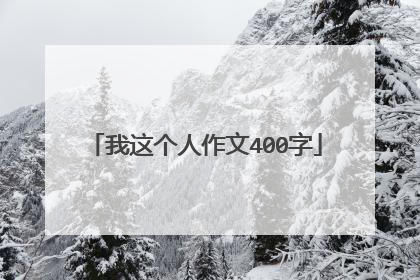 我这个人作文400字