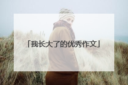 我长大了的优秀作文