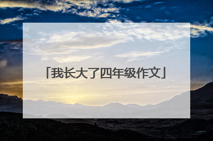 我长大了四年级作文