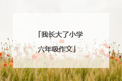 我长大了小学六年级作文