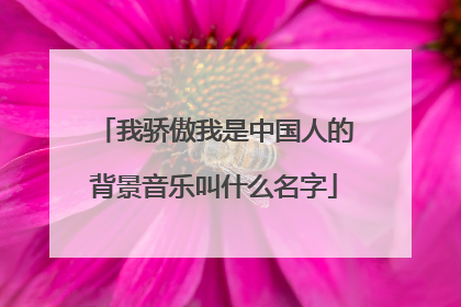 我骄傲我是中国人的背景音乐叫什么名字
