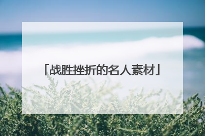 战胜挫折的名人素材
