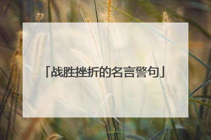 战胜挫折的名言警句
