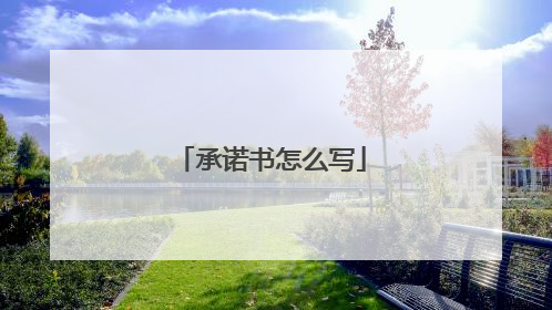 承诺书怎么写