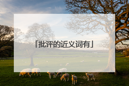 批评的近义词有