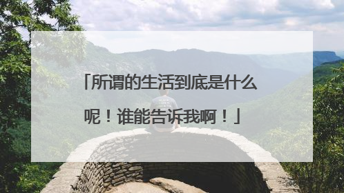 所谓的生活到底是什么呢！谁能告诉我啊！