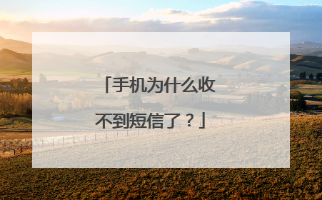 手机为什么收不到短信了?