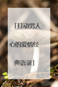 打动男人心的爱情经典语录