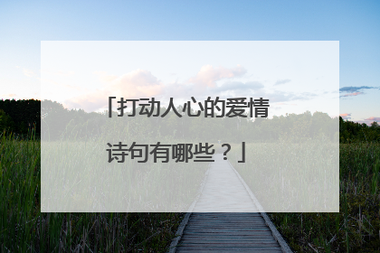 打动人心的爱情诗句有哪些？