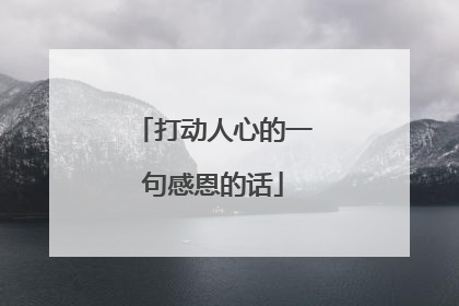打动人心的一句感恩的话
