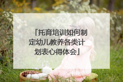托育培训如何制定幼儿教养各类计划表心得体会