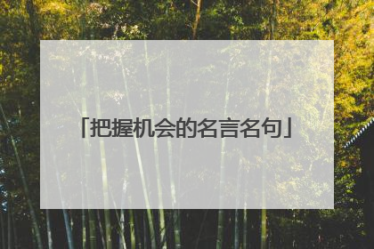 把握机会的名言名句