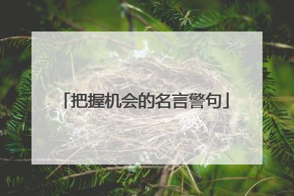 把握机会的名言警句