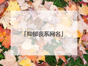 抑郁丧系网名