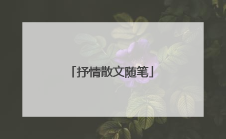 抒情散文随笔