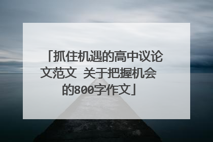 抓住机遇的高中议论文范文 关于把握机会的800字作文