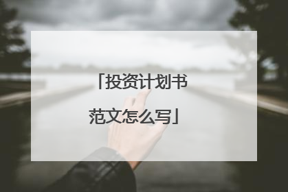 投资计划书范文怎么写