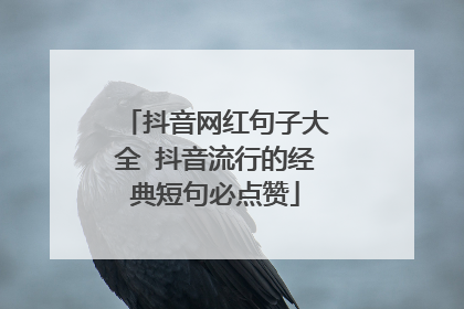 抖音网红句子大全 抖音流行的经典短句必点赞