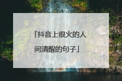 抖音上很火的人间清醒的句子