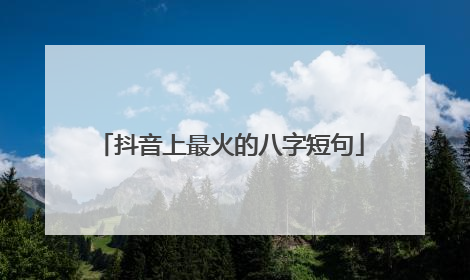 抖音上最火的八字短句