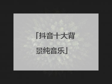 抖音十大背景纯音乐