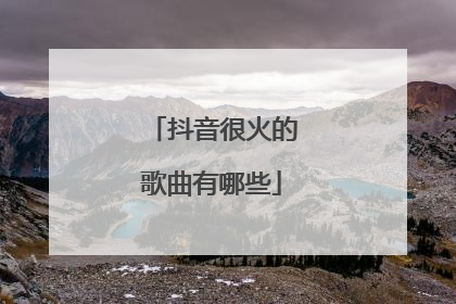抖音很火的歌曲有哪些