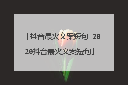 抖音最火文案短句 2020抖音最火文案短句