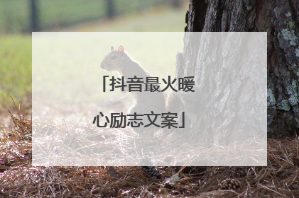 抖音最火暖心励志文案