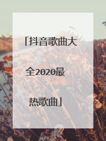 抖音歌曲大全2020最热歌曲